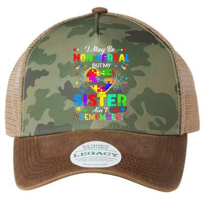 I May Be Non Verbal But My Sister Aint Remember That Autism Legacy Tie Dye Trucker Hat