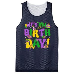 ItS My Birthday Mardi Gras Funny Bday Mesh Reversible Basketball Jersey Tank