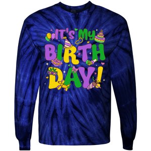 ItS My Birthday Mardi Gras Funny Bday Tie-Dye Long Sleeve Shirt