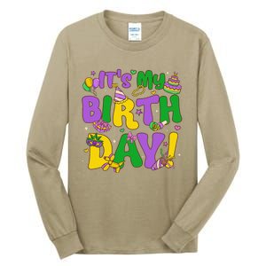 ItS My Birthday Mardi Gras Funny Bday Tall Long Sleeve T-Shirt