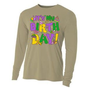 ItS My Birthday Mardi Gras Funny Bday Cooling Performance Long Sleeve Crew