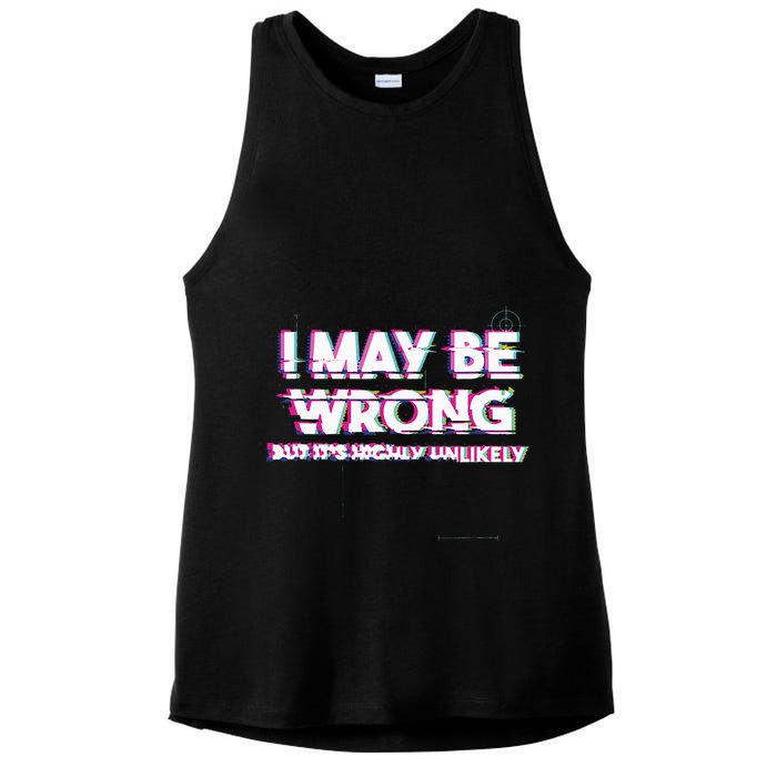 I May Be Wrong But Its Highly Unlikely Static Glitch Ladies PosiCharge Tri-Blend Wicking Tank