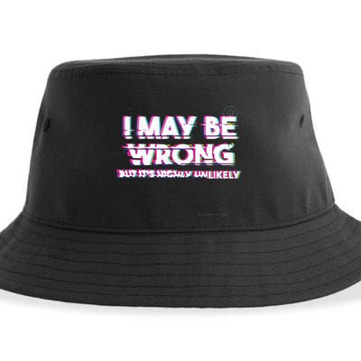 I May Be Wrong But Its Highly Unlikely Static Glitch Sustainable Bucket Hat
