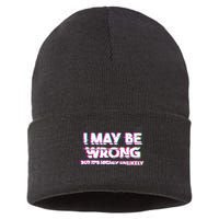 I May Be Wrong But Its Highly Unlikely Static Glitch Sustainable Knit Beanie