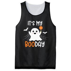 Its My Boo Day Cute Halloween Birthday Ghost Mesh Reversible Basketball Jersey Tank