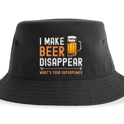 I Make Beer Disappear WhatS Your Superpower Funny Drinking Sustainable Bucket Hat