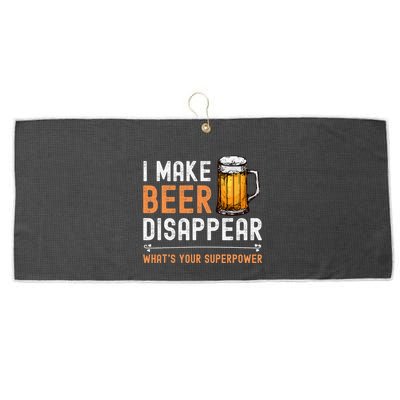 I Make Beer Disappear WhatS Your Superpower Funny Drinking Large Microfiber Waffle Golf Towel