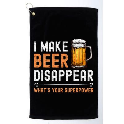I Make Beer Disappear WhatS Your Superpower Funny Drinking Golf Towel