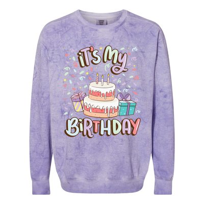 ItS My Birthday Cake Donut Confetti Colorblast Crewneck Sweatshirt