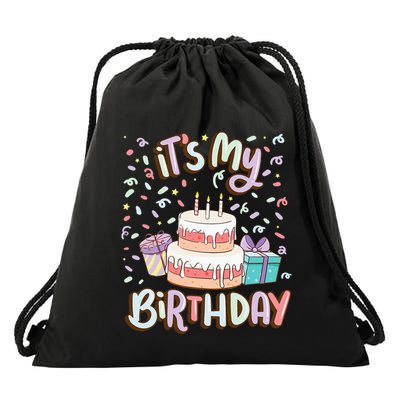ItS My Birthday Cake Donut Confetti Drawstring Bag