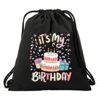 ItS My Birthday Cake Donut Confetti Drawstring Bag