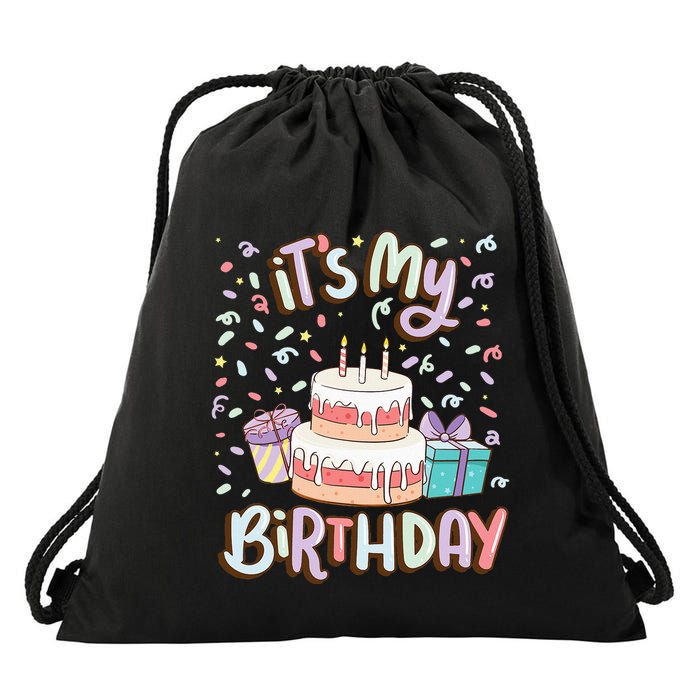 ItS My Birthday Cake Donut Confetti Drawstring Bag