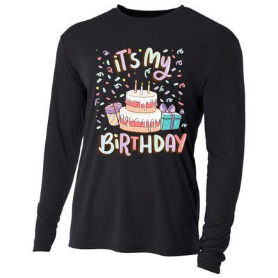 ItS My Birthday Cake Donut Confetti Cooling Performance Long Sleeve Crew