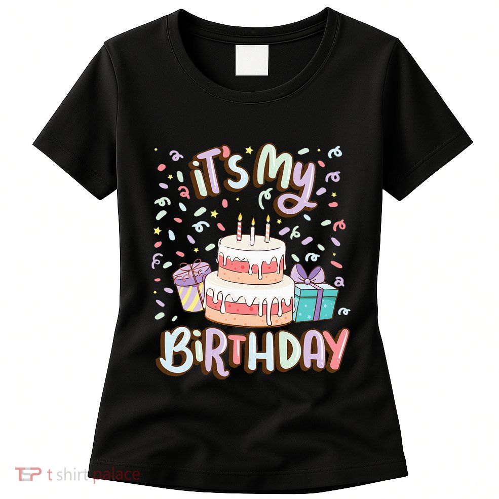 ItS My Birthday Cake Donut Confetti Womens T-Shirt