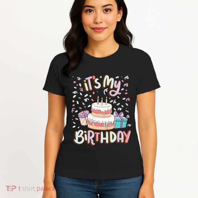 ItS My Birthday Cake Donut Confetti Womens T-Shirt
