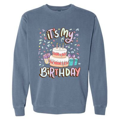 ItS My Birthday Cake Donut Confetti Garment-Dyed Sweatshirt