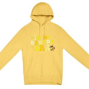 In My Banana Era Fruit Lover Baseball Player Premium Pullover Hoodie