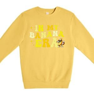 In My Banana Era Fruit Lover Baseball Player Premium Crewneck Sweatshirt