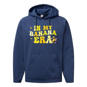 In My Banana Era Fruit Lover Baseball Player Performance Fleece Hoodie