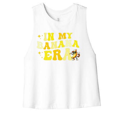 In My Banana Era Fruit Lover Baseball Player Women's Racerback Cropped Tank