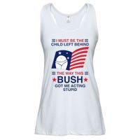 I Must Be The Child Left Behind The Way This Bush Got Me Ladies Essential Flowy Tank