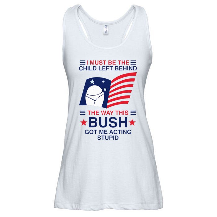 I Must Be The Child Left Behind The Way This Bush Got Me Ladies Essential Flowy Tank