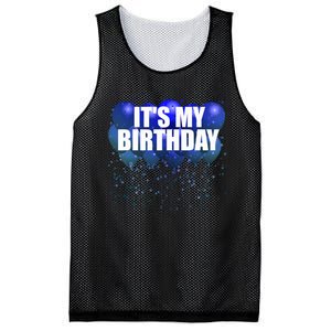 Its My Birthday Happy Birthday Funny Balloon Gift Mesh Reversible Basketball Jersey Tank