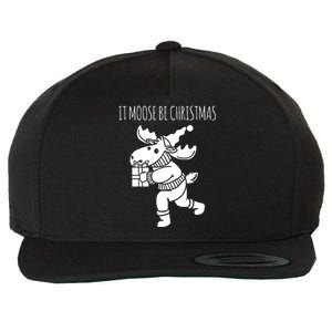 It Moose Be Christmas Humor Holiday Wool Snapback Cap