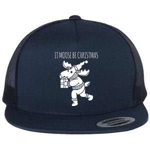 It Moose Be Christmas Humor Holiday Flat Bill Trucker Hat