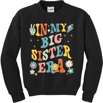 In My Big Sis Era Baby Big Sis Baby Anouncement Kids Sweatshirt