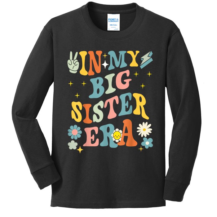 In My Big Sis Era Baby Big Sis Baby Anouncement Kids Long Sleeve Shirt