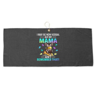 I May Be Non Verbal But My Mama Aint Remember That Giraffe Large Microfiber Waffle Golf Towel