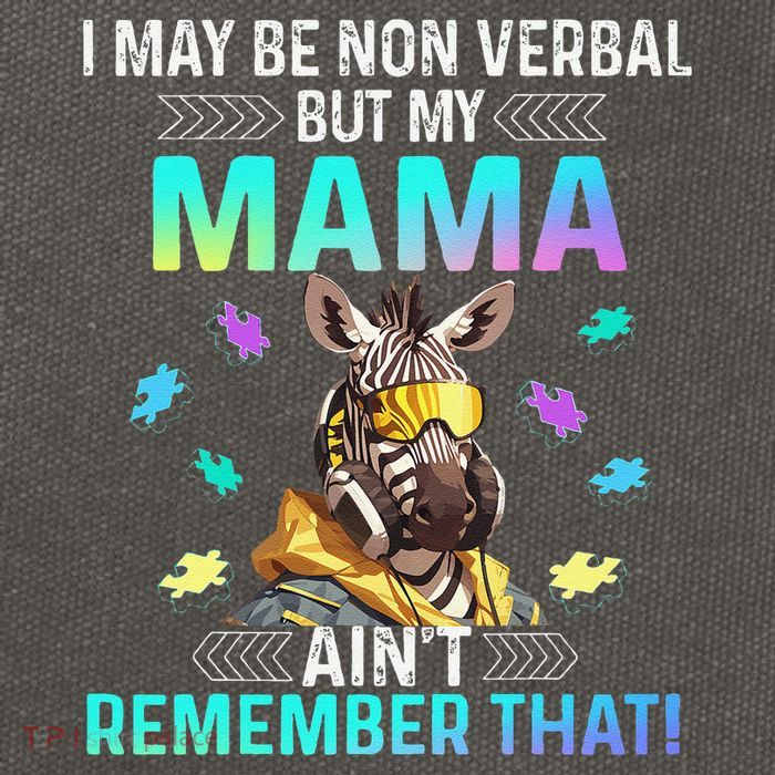 I May Be Non Verbal But My Mama Aint Remember That Giraffe Cotton Canvas Backpack