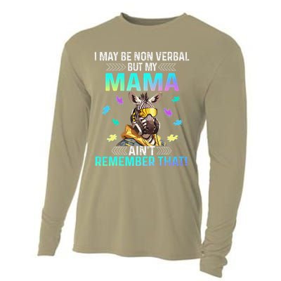 I May Be Non Verbal But My Mama Aint Remember That Giraffe Cooling Performance Long Sleeve Crew