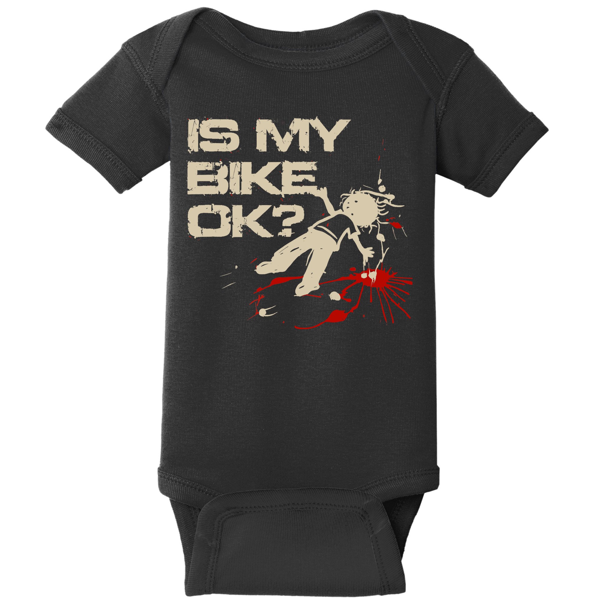 Is My Bike Ok Okay ? Funny BMX Dirt Bike Motorcycle Cycling Baby Bodysuit