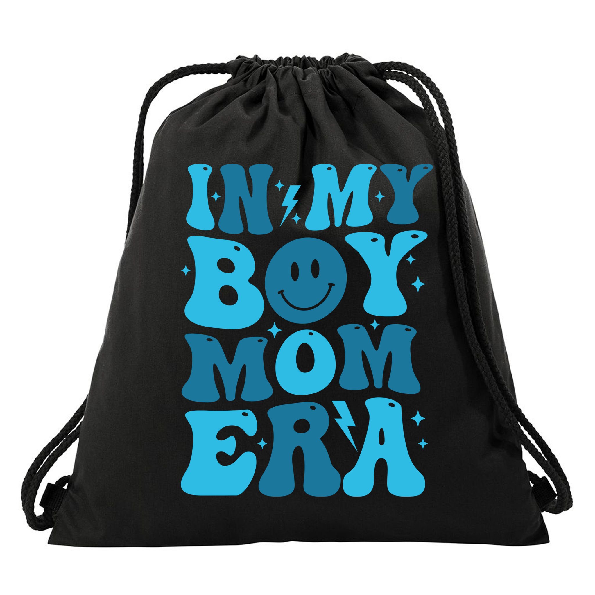 In My Boy Mom Era Drawstring Bag