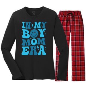 In My Boy Mom Era Women's Long Sleeve Flannel Pajama Set 