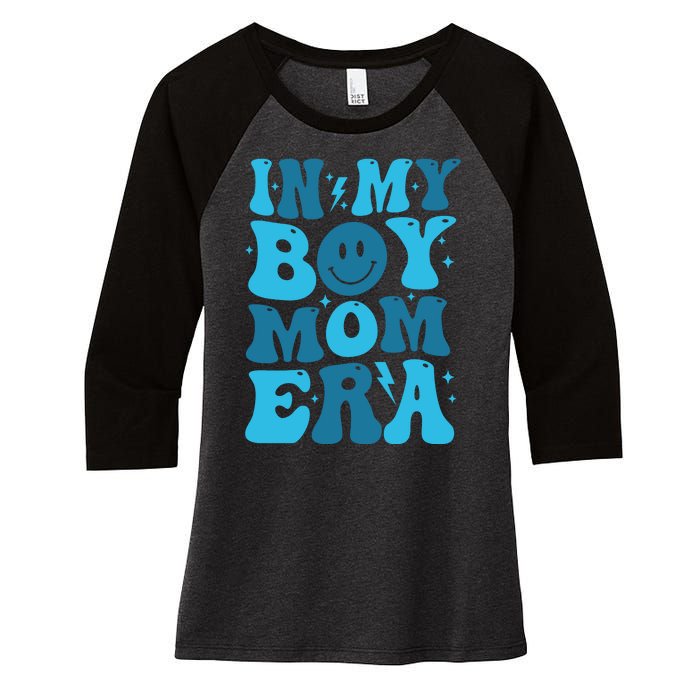 In My Boy Mom Era Women's Tri-Blend 3/4-Sleeve Raglan Shirt