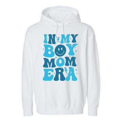 In My Boy Mom Era Garment-Dyed Fleece Hoodie