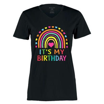 It's My Birthday Gift Rainbow Women's Momentum V-Neck T-Shirt