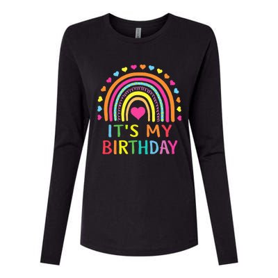 It's My Birthday Gift Rainbow Womens Cotton Relaxed Long Sleeve T-Shirt