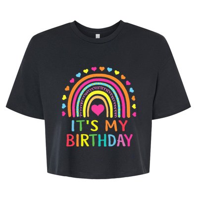 It's My Birthday Gift Rainbow Bella+Canvas Jersey Crop Tee