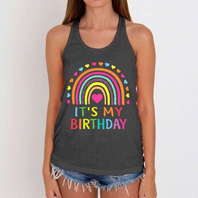 It's My Birthday Gift Rainbow Women's Knotted Racerback Tank