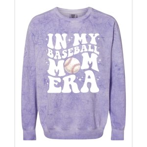 In My Baseball Mom Era Retro Groovy Baseball Mama Meaningful Gift Colorblast Crewneck Sweatshirt