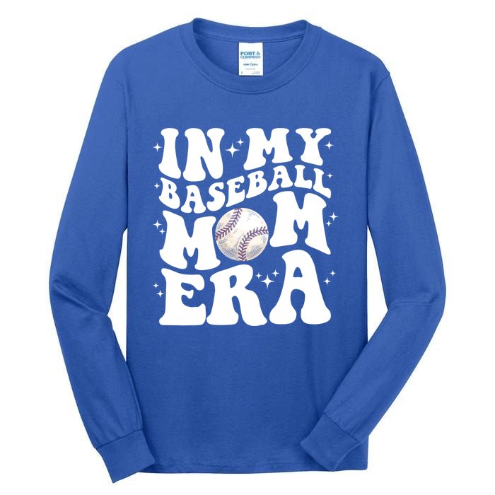 In My Baseball Mom Era Retro Groovy Baseball Mama Meaningful Gift Tall Long Sleeve T-Shirt