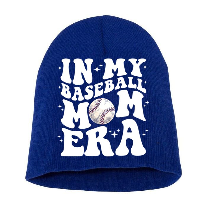 In My Baseball Mom Era Retro Groovy Baseball Mama Meaningful Gift Short Acrylic Beanie