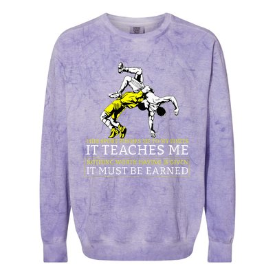 It Must Be Earned Wrestling Colorblast Crewneck Sweatshirt