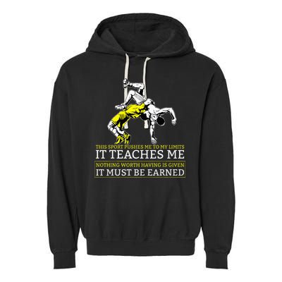 It Must Be Earned Wrestling Garment-Dyed Fleece Hoodie