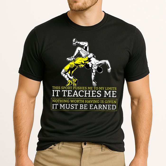 It Must Be Earned Wrestling Cooling Performance Crew T-Shirt