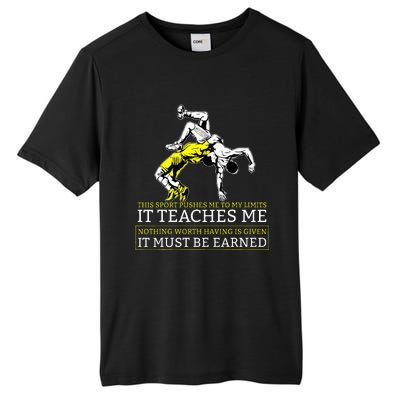 It Must Be Earned Wrestling Tall Fusion ChromaSoft Performance T-Shirt